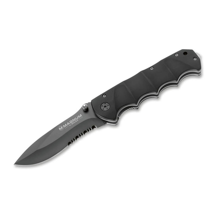 Nóż kieszonkowy BOKER Black Spear z rękojeścią ze stali nierdzewnej 440A z aluminium, pokryty czarną powłoką - GoMilitar