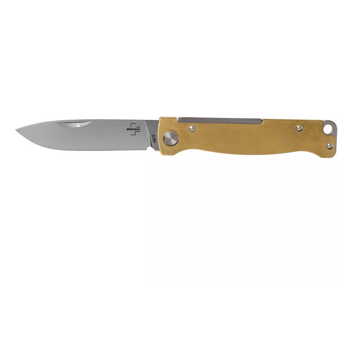 Scyzoryk Boker Plus Atlas Slipjoint z mosiężnym uchwytem z satynowym wykończeniem - GoMilitar