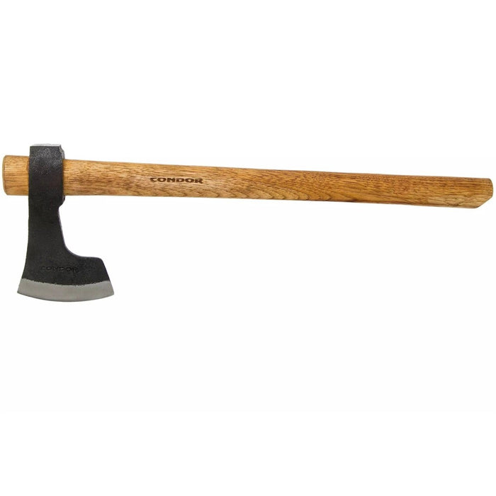 Toporek Condor Bushcraft Tomahawk z rękojeścią z drewna hikorowego i odpornym na wstrząsy ostrzem ze stali węglowej 1060, do użytku na zewnątrz