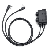 Earmor podwójny adapter PTT Kenwood Baofeng 2-pinowy przewodowy taktyczny zestaw słuchawkowy czarny