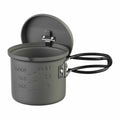 Esbit Lekki garnek 625 ml kemping twardy anodowany aluminiowy uchwyt składany szary