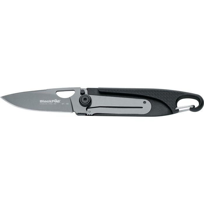Nóż składany Fox Knives marki Baroni, pokryty tytanem, stal 440 zytel, czarna rękojeść - GoMilitar