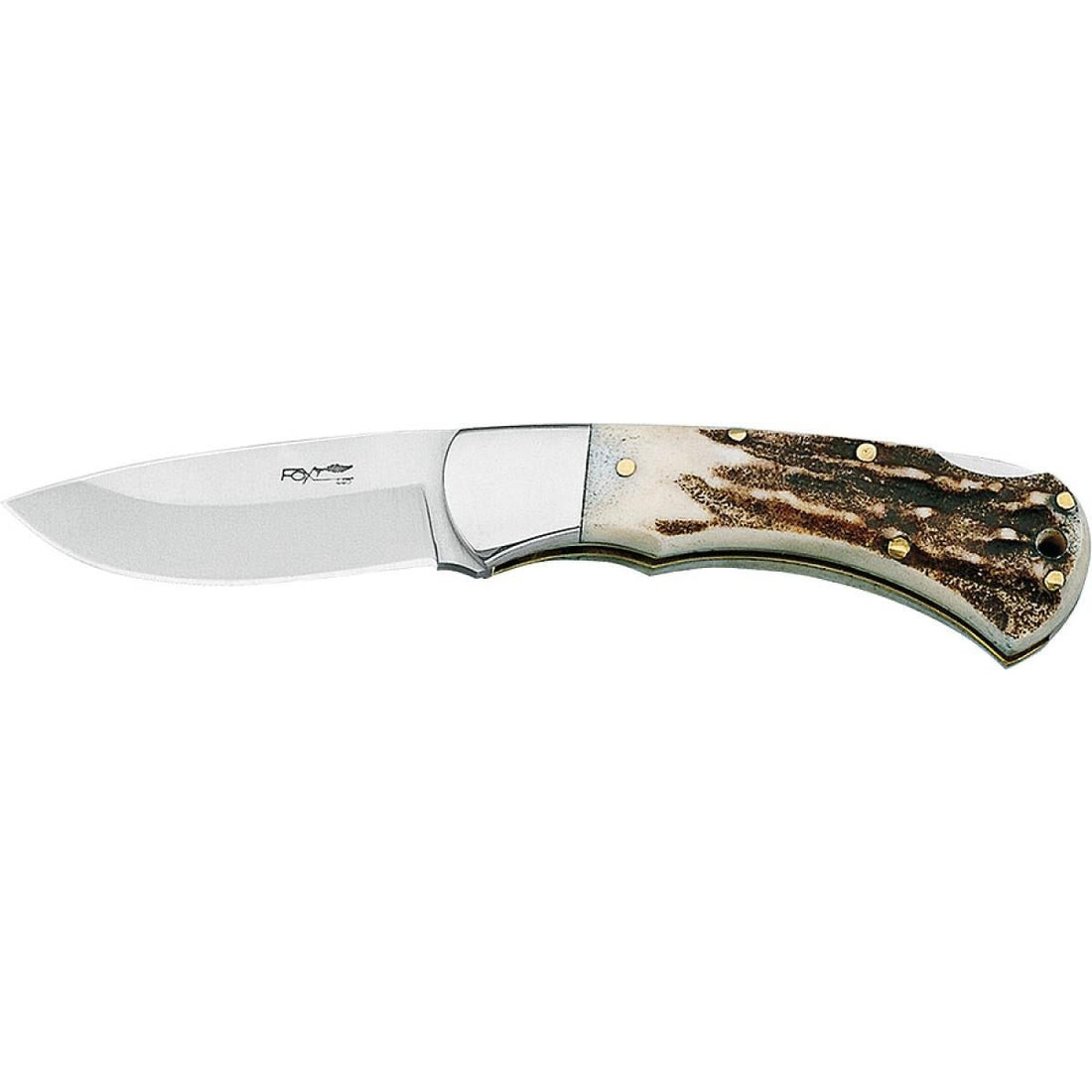 Nóż Fox Knives marki Włochy Silver Line z rękojeścią ze stali nierdzewnej z rogu jelenia