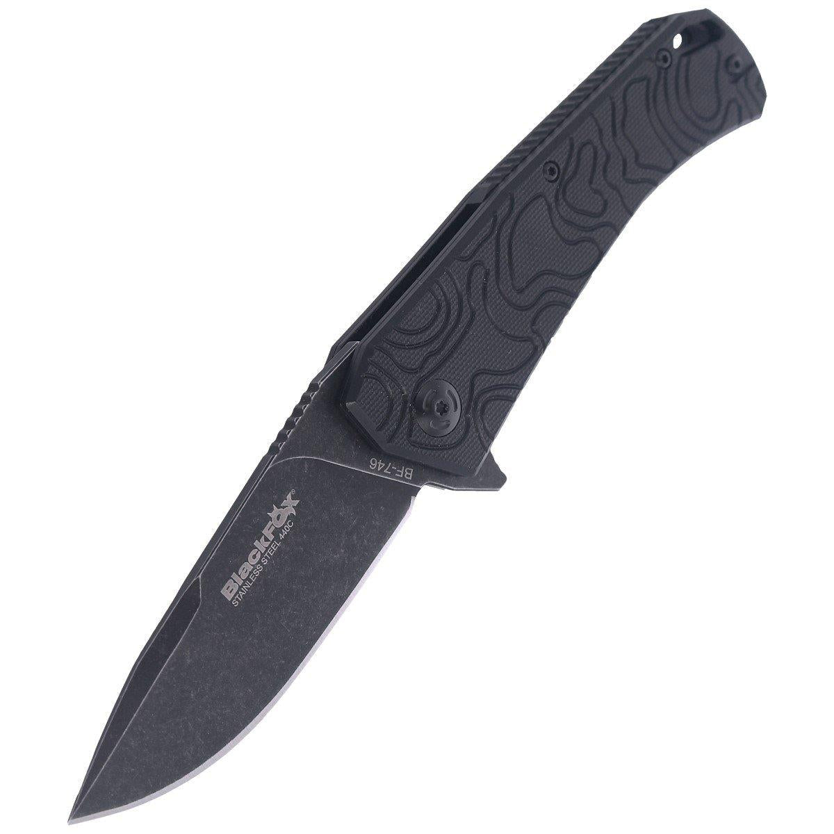 Składany scyzoryk Fox Knives ECHO 1 z czarną powłoką Idroglider Stone Wash