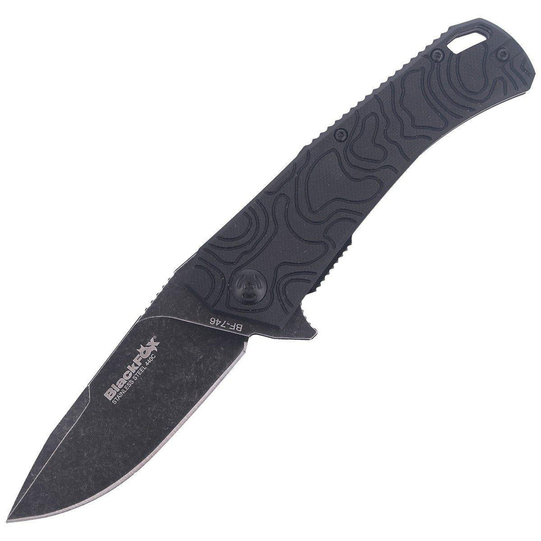 Składany scyzoryk Fox Knives ECHO 1 z czarną powłoką Idroglider Stone Wash