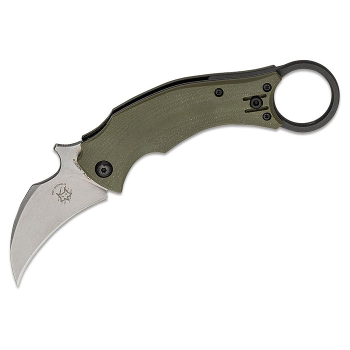 Fox Knives FX - 591 ODSW czarny ptak karambit scyzoryk składany taktyczny Hawkbill - GoMilitar