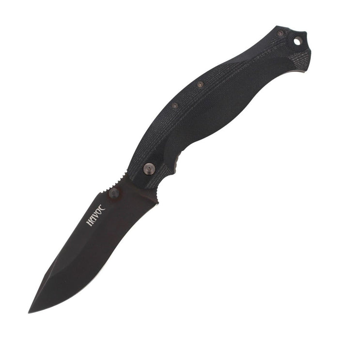 Nóż składany Fox Knives HAVOC z tytanową ramą z blokadą, rękojeścią G10 w kolorze czarnym - GoMilitar