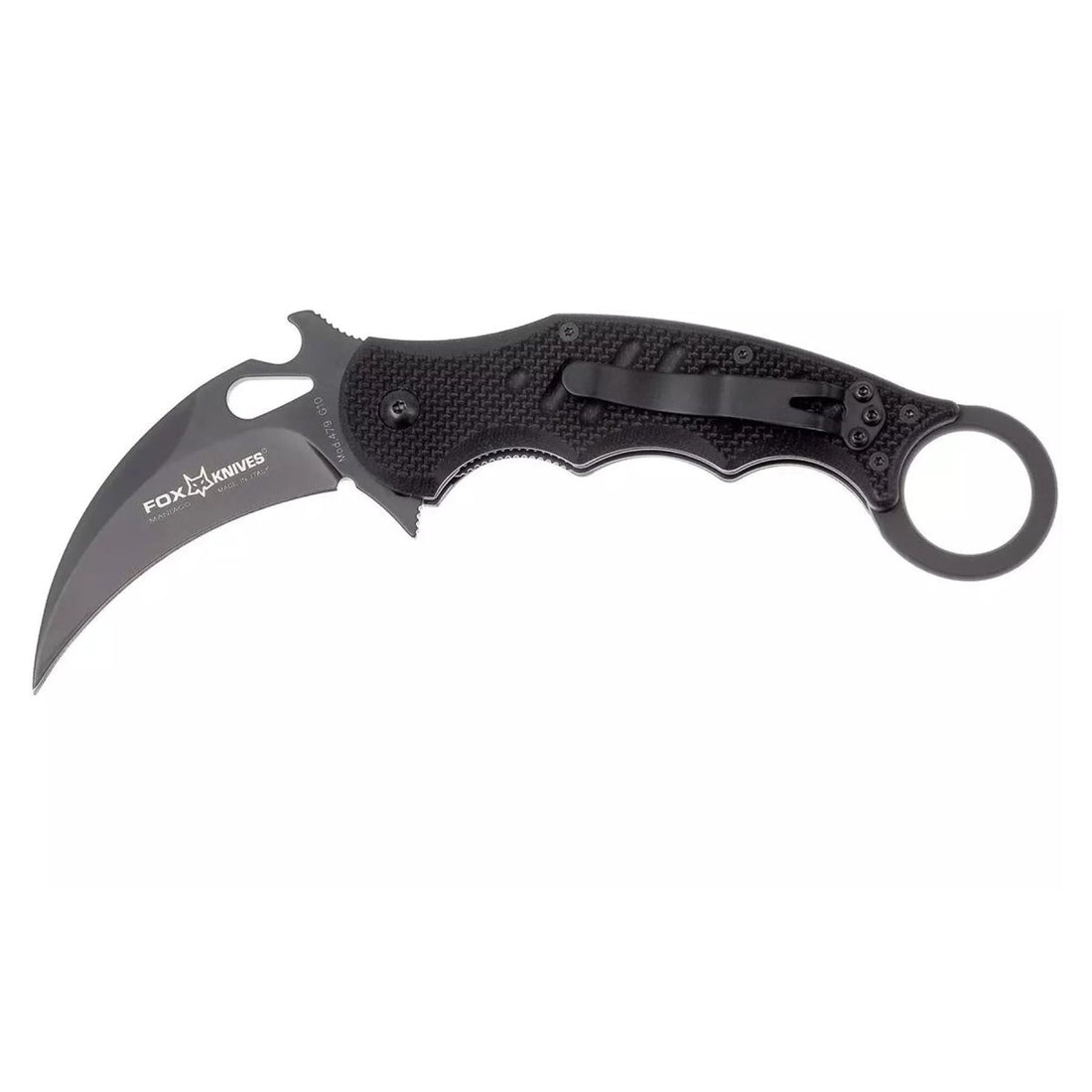 Fox Knives Karambit FX-479 składany mini nóż N690C stalowe czarne ostrze hydrolotniowe