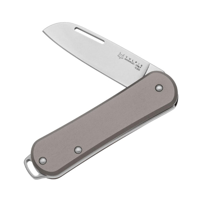 Fox Knives VULPIS Składany scyzoryk Drop Point Stal nierdzewna M390 Szary - GoMilitar