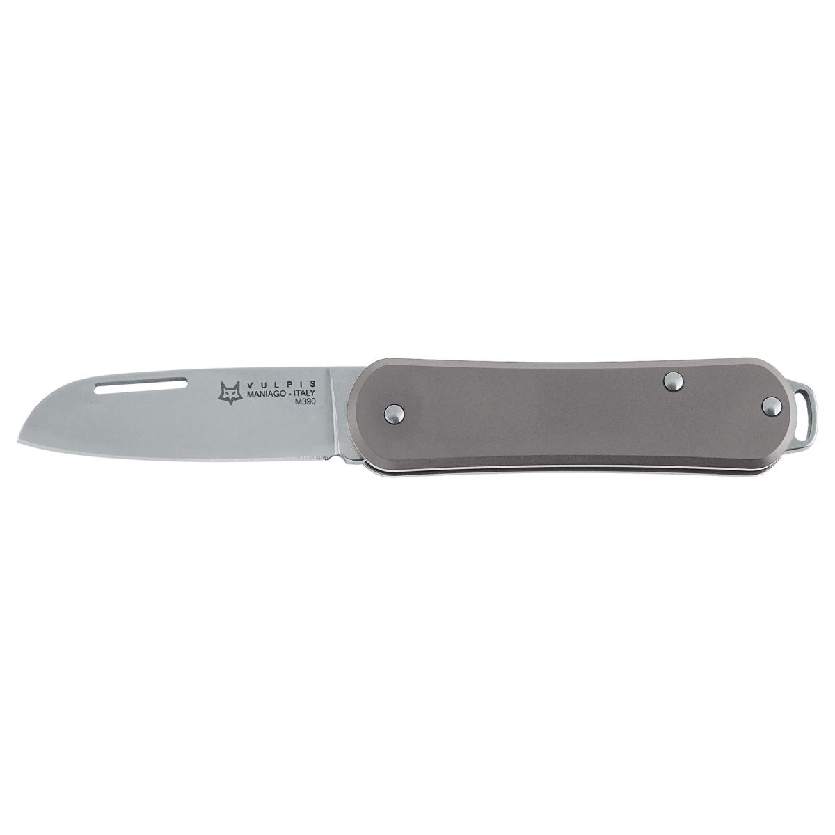 Fox Knives VULPIS Składany scyzoryk Drop Point Stal nierdzewna M390 Szary