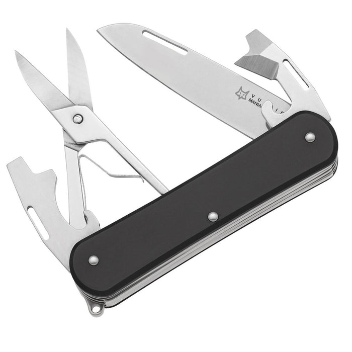 Nóż wielofunkcyjny Fox Knives VULPIS FX-VP130-F4 BK N690Co Stalowe ostrze Czarne - GoMilitar