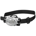 Latarka czołowa Fox Outdoor, 8 białych, 2 czerwone diody LED, regulowany kąt, bryzgoszczelna, czarna