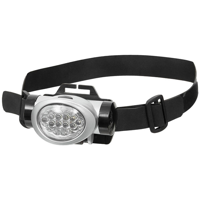 Latarka czołowa Fox Outdoor, 8 białych, 2 czerwone diody LED, regulowany kąt, bryzgoszczelna, czarna - GoMilitar