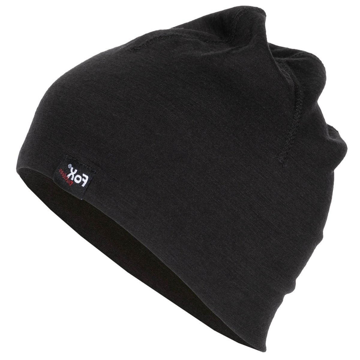 Czapka Fox Outdoor z wełny merynosów, lekka, oddychająca, szybkoschnąca, czarna