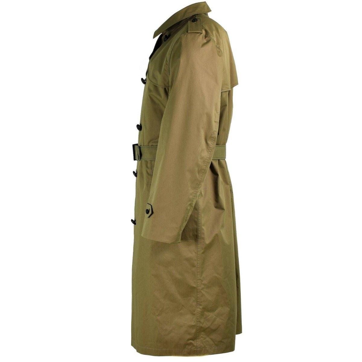 Oryginalny holenderski płaszcz armii Khaki Long Officer Trench z nową podszewką