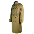 Oryginalny holenderski płaszcz armii Khaki Long Officer Trench z nową podszewką