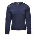 Oryginalny holenderski pullover w szpic niebieskie żebro dzianinowy nadwyżka wojskowa sweter