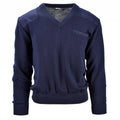 Oryginalny holenderski sweter blue wojskowy oficer v-denik menu men skoczek