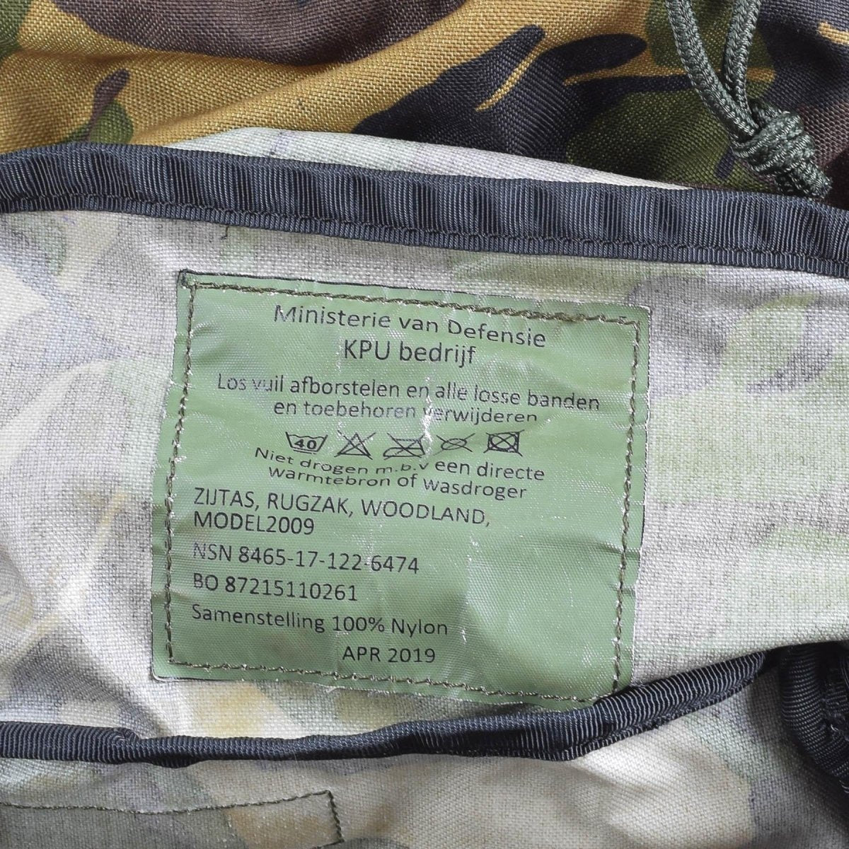 Prawdziwy holenderski wojskowy plecak DPM Wzór Rucksack Combat 60L Taktyczny plecak dzienny
