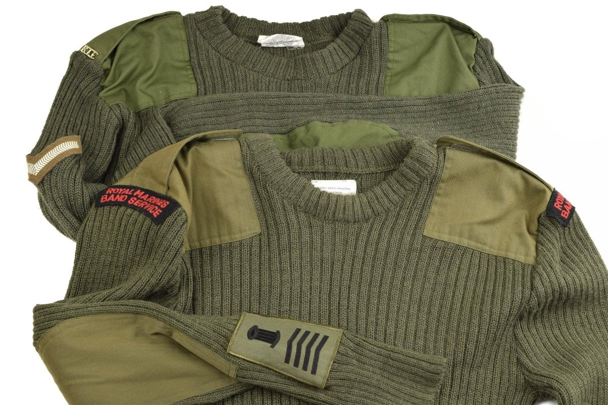Prawdziwy sweter brytyjska armia pullover commando zielona wełna oliwkowa mąż