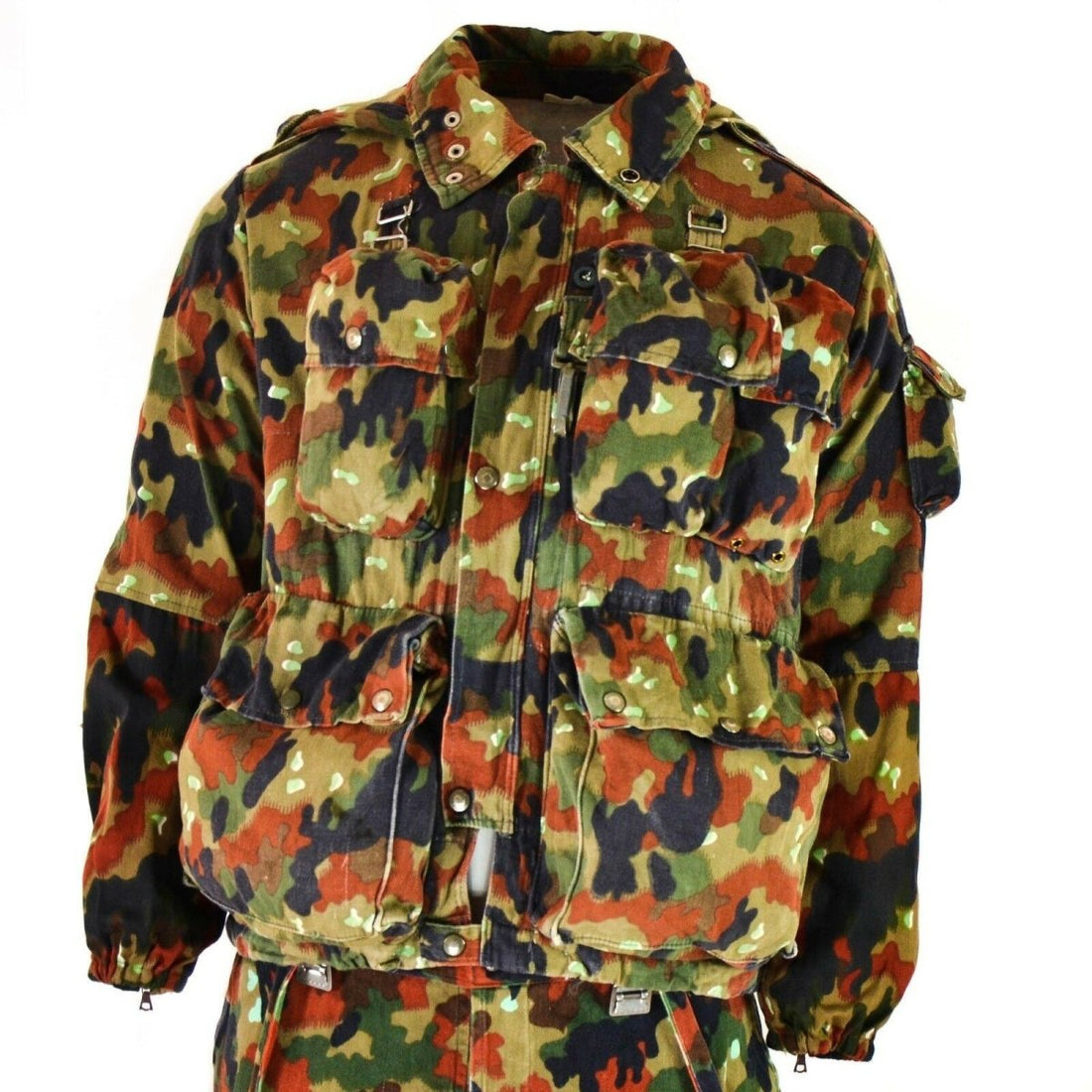Oryginalna szwajcarska kurtka armii M70 Alpenflage Camo Sniper Combat z kapturem parka