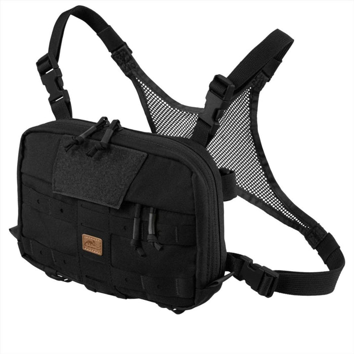 Helikon-Tex Chest Pack Numbat Small z czarnego nylonu Cordura 500D z taśmami MOLLE i regulowanymi paskami z siateczki