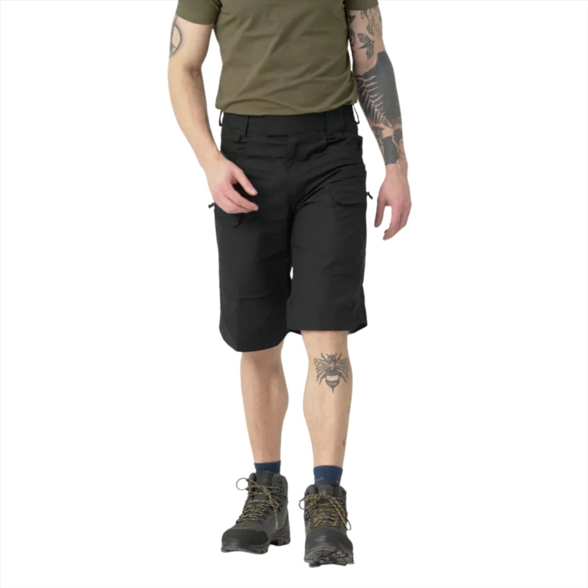 Spodenki taktyczne Helikon-Tex Urban z kieszeniami cargo PolyCotton Ripstop czarne