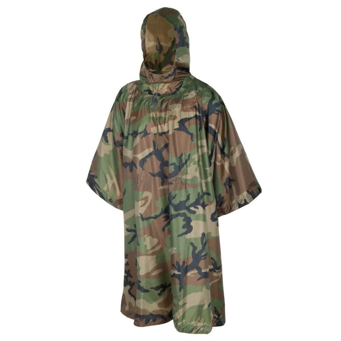Helikon - Tex Poncho model U.S. Army Wodoodporne taktyczne przeciwdeszczowe wyposażenie Woodland Camo - GoMilitar