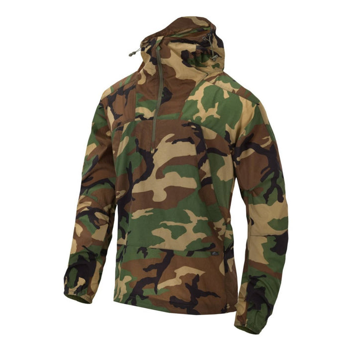 Helikon - Tex WINDRUNNER Anorak Kurtka z regulowanym dolnym kapturem Woodland Camo - GoMilitar