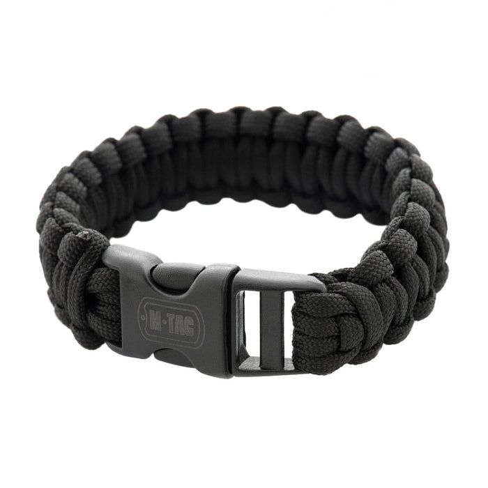 M - Taktyczna bransoletka z paracordu TAC Survival Outdoor Outdoor Cord 3m Czarna - GoMilitar