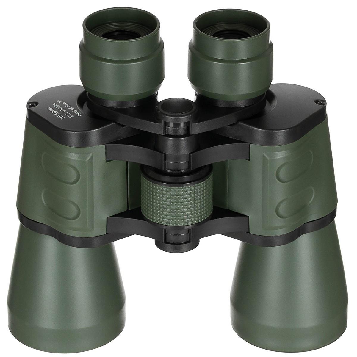 Lornetka taktyczna wojskowa MFH 10x50 BAK4 Ruby Lens, składana, kolor zielony OD