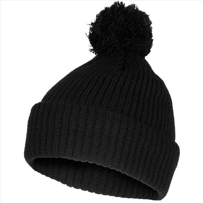 Czapka MFH Bobble Ocieplana 3M Thinsulate Gruba dzianinowa podszewka z polaru Czarna - GoMilitar