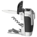 MFH Functional Gas Lighter Windproof Outdoor Camping Multi Tool Unfilled Silver