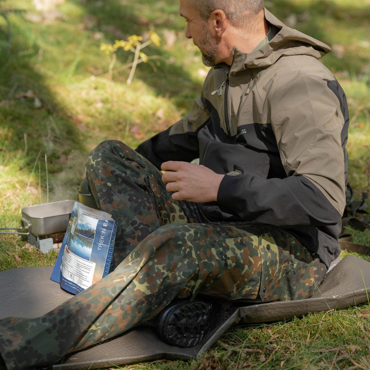 Marka MIL-TEC Styl armii niemieckiej jakość Flectarn Camo zwykłe spodnie z polami ładunkowymi