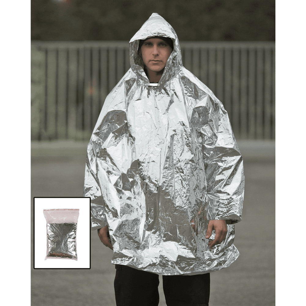 Lekka, termiczna osłona przeciwdeszczowa z kapturem Mil-Tec Emergency Survival Poncho