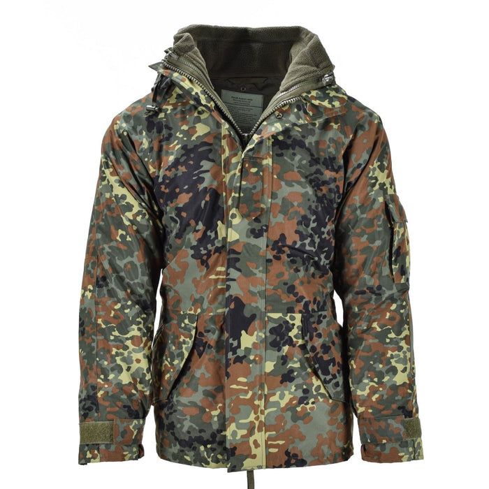 Mil-Tec Kurtka męska wojskowa niemiecka z podszewką GoreTex camo Flecktarn Wodoodporna kurtka męska - GoMilitar