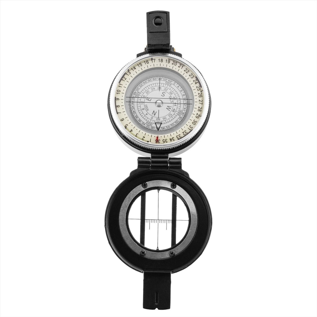 Mil-Tec Metal Lensatic Compass Aluminium obudowa błyszcząca twarz nawigacja czarna