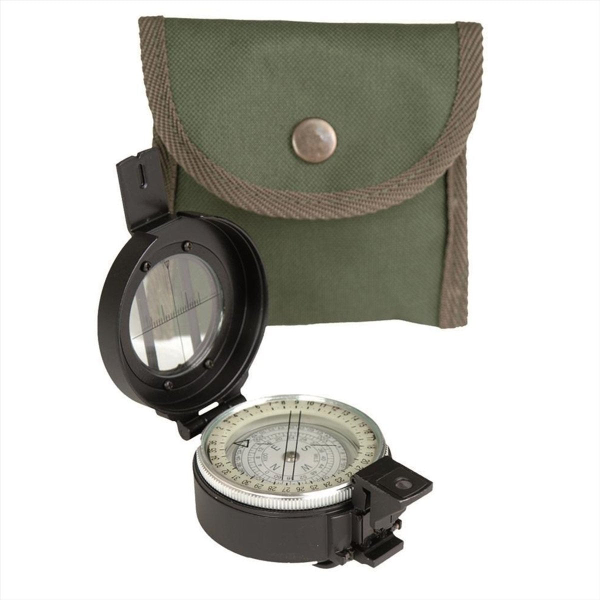 Mil-Tec Metal Lensatic Compass Aluminium obudowa błyszcząca twarz nawigacja czarna