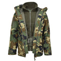 MIL-TEC Wojskowy styl Gen II wyłożony zimowa kurtka lasu Camo Soft Shell Parka