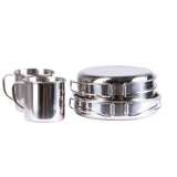 MIL-TEC Outdoor Cureware 8 sztuk stali nierdzewna kubek do gotowania na garnka