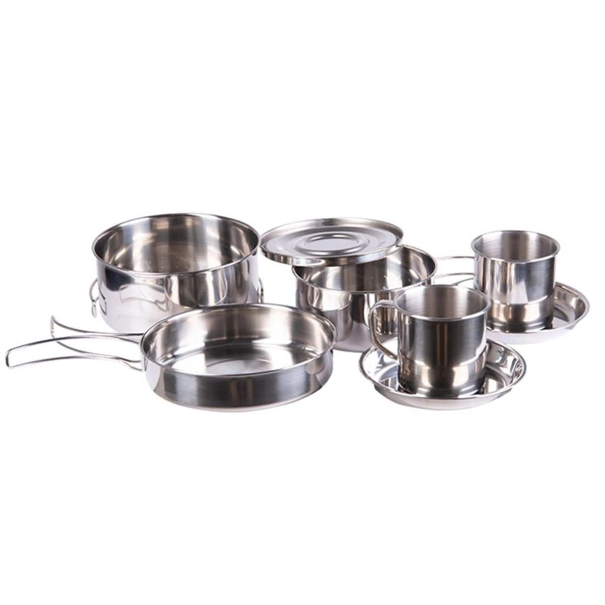 MIL-TEC Outdoor Cureware 8 sztuk stali nierdzewna kubek do gotowania na garnka