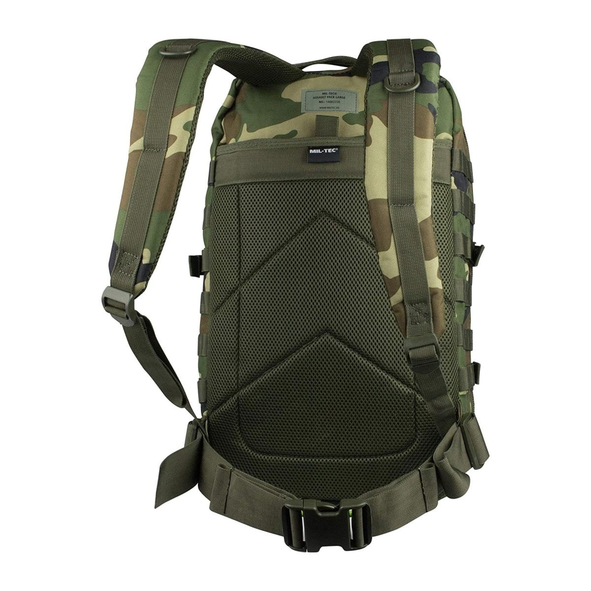 MIL-TEC Assault Trekking Rucksack 36L Backpack Woodland Camo Turing Daypack