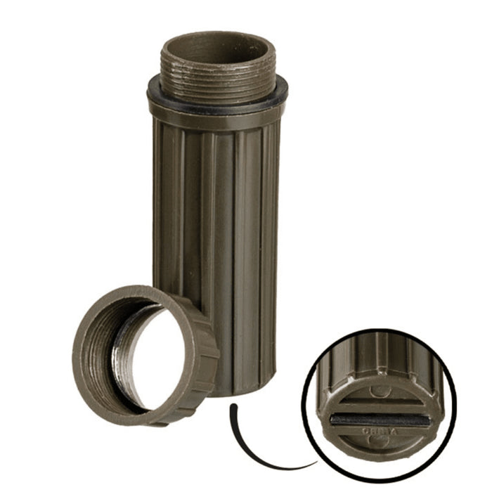 Mil-Tec Waterproof Match Case Flint Bottom Camping Survival Match Holder Olive - GoMilitar