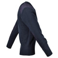 Oryginalny Brytyjska Ex Police Service Pullover Commero Jumper Blue V-Neck Sweter