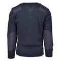 Oryginalny Brytyjska Ex Police Service Pullover Commero Jumper Blue V-Neck Sweter