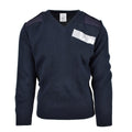 Oryginalny Brytyjska Ex Police Service Pullover Commero Jumper Blue V-Neck Sweter