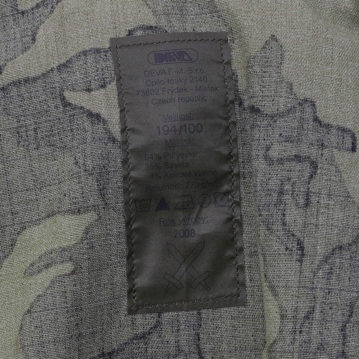 Oryginalna czeska kurtka bojowa wojskowa Polycotton VZ95 w kamuflażu