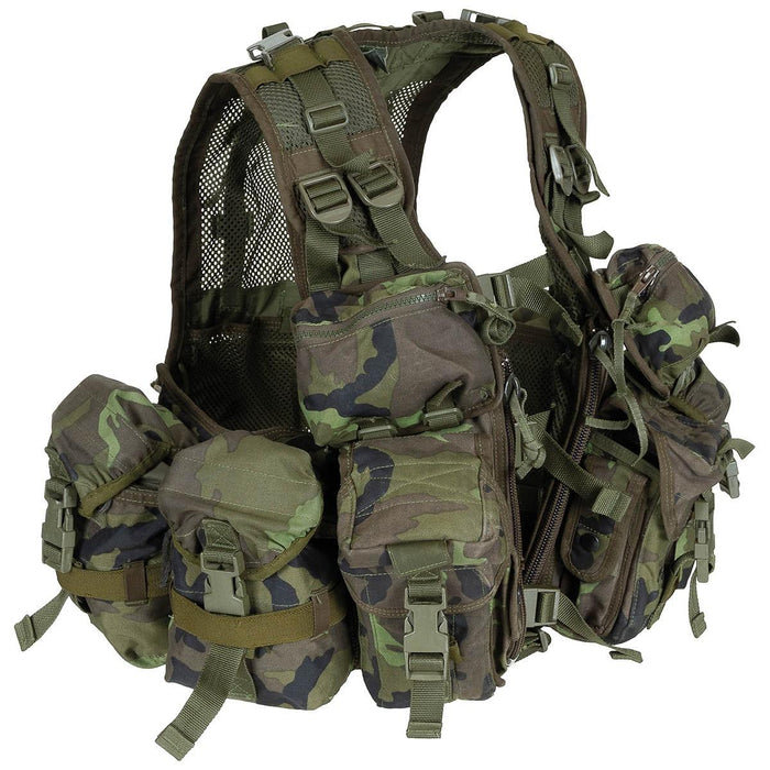 Oryginalna czeska kamizelka taktyczna wojskowa z systemem nośnym bojowym M95 Camo w kamuflażu z wieloma kieszeniami na sprzęt outdoorowy