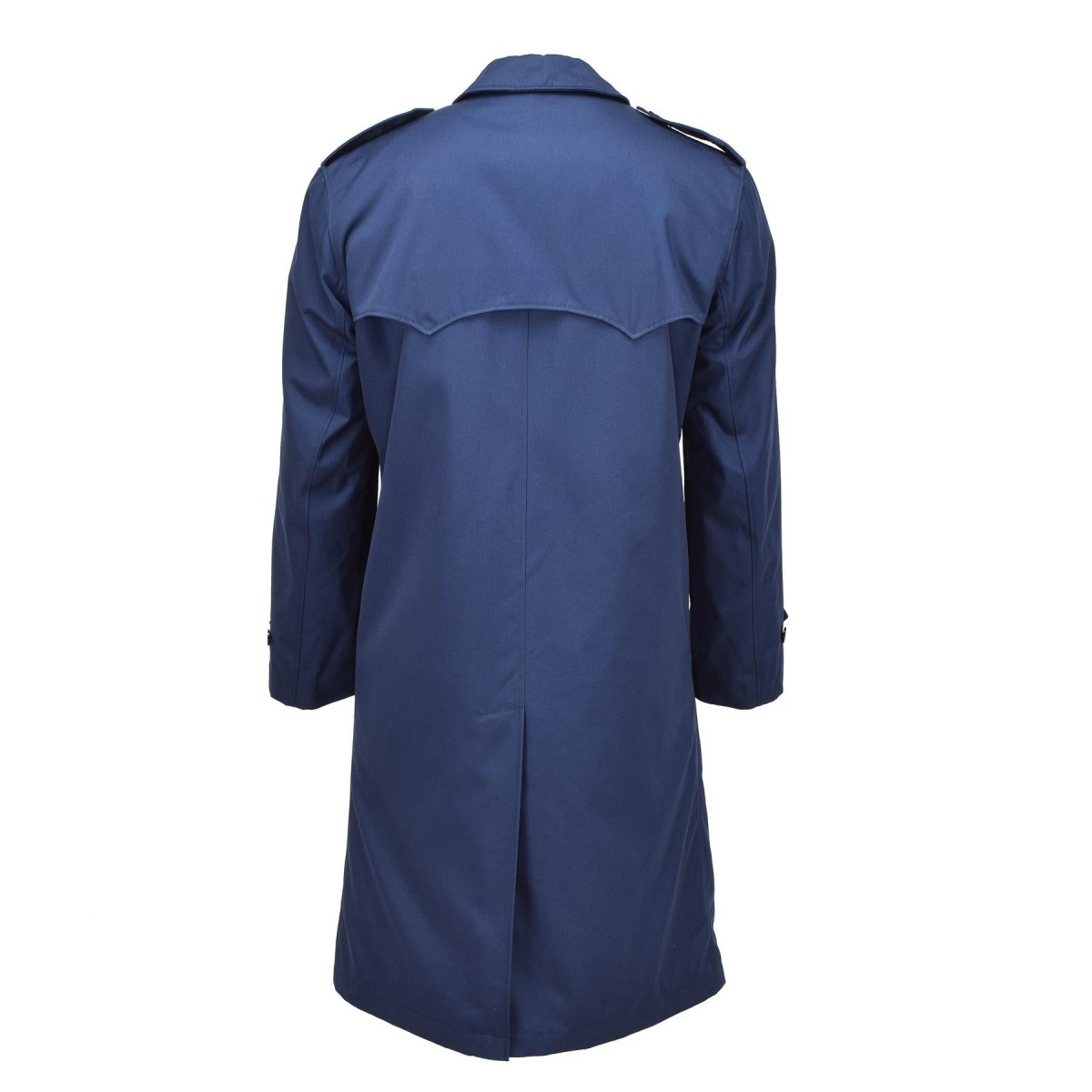 Oryginalny holenderski problem wojskowy męski piosenek przeciwdeszczowy liniowiec Trenchcoat Solid Blue