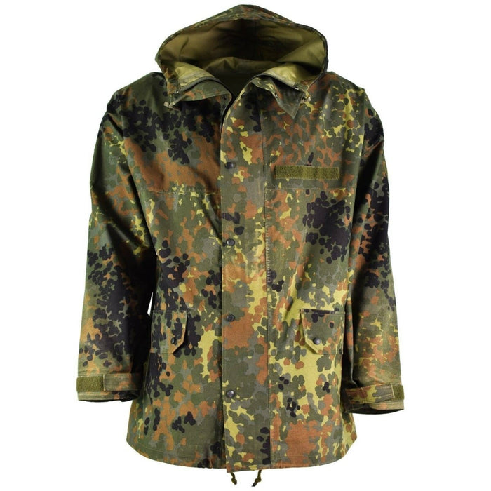 Oryginalna kurtka polowa armii niemieckiej GoreTex Flecktarn, wodoodporna parka przeciwdeszczowa NOWOŚĆ - GoMilitar